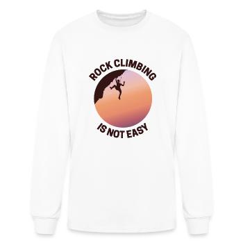Rock Climbing Rappelling Not Easy 1 - Men's Long Sleeve T-Shirt - white - Front