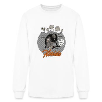 Vintage Florida Tourist Lifeguard Whale - Men's Long Sleeve T-Shirt - white - Front