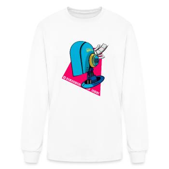 Futuristic Cyberpunk Robot Head – Sci-Fi Tech Art - Men's Long Sleeve T-Shirt - white - Front