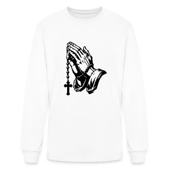 Hand Pray God - Men's Long Sleeve T-Shirt - white - Front