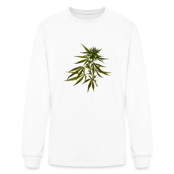 hanf cannabis kiffen marijuana hemp grass gras8 - Men's Long Sleeve T-Shirt - white - Front