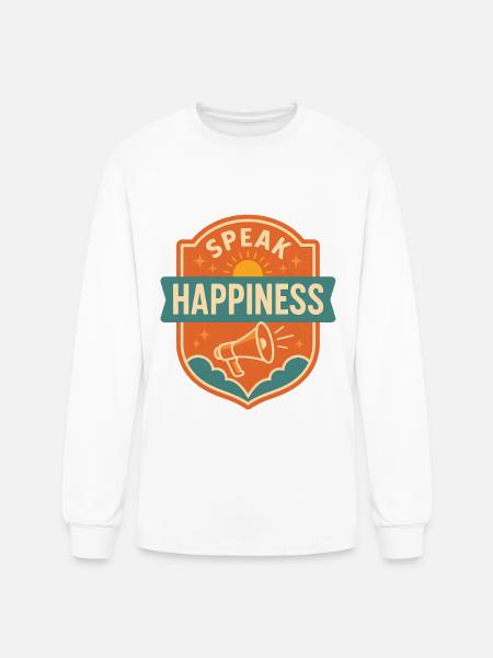 Speak Happiness - Men's Long Sleeve T-Shirt - white