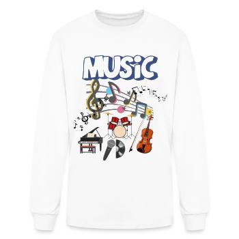 Vibrant Music Ensemble Illustration - Men's Long Sleeve T-Shirt - white - Front
