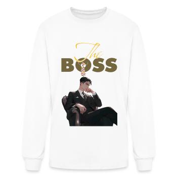 The Boss Power Pose - Men's Long Sleeve T-Shirt - white - Front
