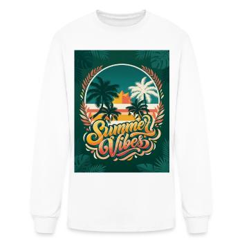 Summer Vibes Palm Sunset tshirt - Men's Long Sleeve T-Shirt - white - Front