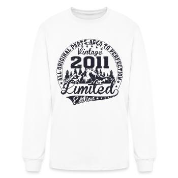 2011 date of birth / birthday year 2011 - Men's Long Sleeve T-Shirt - white - Front