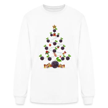 Plum Christmas Tree Xmas Funny Gift - Men's Long Sleeve T-Shirt - white - Front