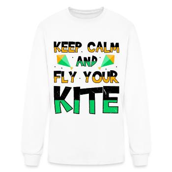 Fly A Kite Hobby Wind Kiteboard Funny Kite Flying - Men's Long Sleeve T-Shirt - white - Front