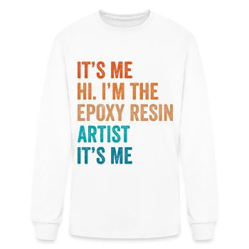 Resin Painting Epoxy Wood Art Design - Men's Long Sleeve T-Shirt - white - Front