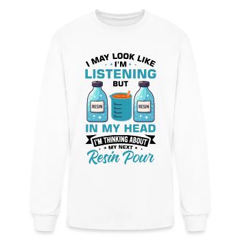 Resin Painting Epoxy Wood Art Design - Men's Long Sleeve T-Shirt - white - Front