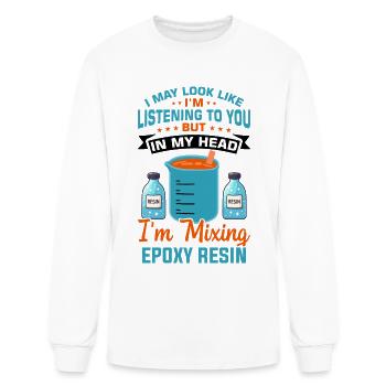 Resin Painting Epoxy Wood Art Design - Men's Long Sleeve T-Shirt - white - Front