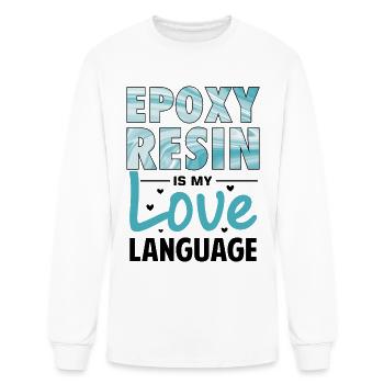 Resin Painting Epoxy Wood Art Design - Men's Long Sleeve T-Shirt - white - Front