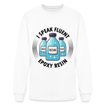 Resin Painting Epoxy Wood Art Design - Men's Long Sleeve T-Shirt - white - Front