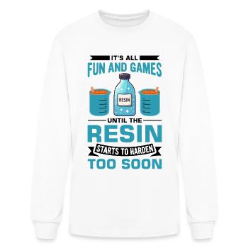 Resin Painting Epoxy Wood Art Design - Men's Long Sleeve T-Shirt - white - Front