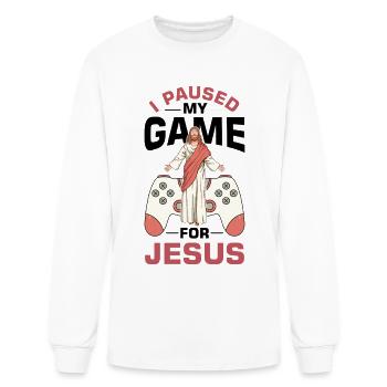 Christian Gaming Jesus Merch - Men's Long Sleeve T-Shirt - white - Front