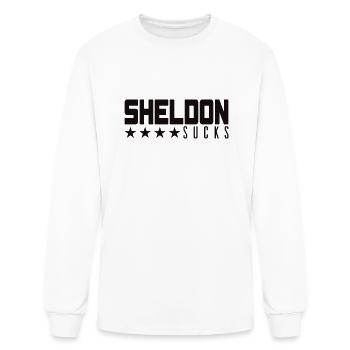 Sheldon Sucks Series Junkie Saying - Men's Long Sleeve T-Shirt - white - Front