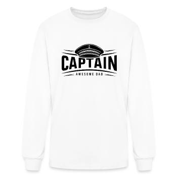 Captain Awesome Dad Saying Quote Father`s Day - Men's Long Sleeve T-Shirt - white - Front