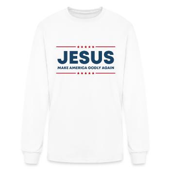 US Patriot Jesus Make America Godly Again Gifts - Men's Long Sleeve T-Shirt - white - Front