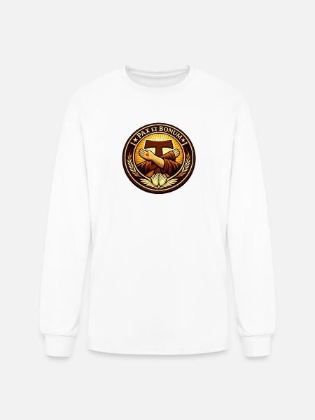 Franciscan Pax Et Bonum Emblem Tee - Men's Long Sleeve T-Shirt - white