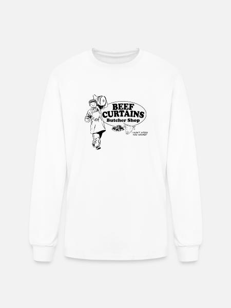 Beef Curtains Butcher Shop - Men's Long Sleeve T-Shirt - white