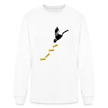 bomb goose - Men's Long Sleeve T-Shirt - white - Front