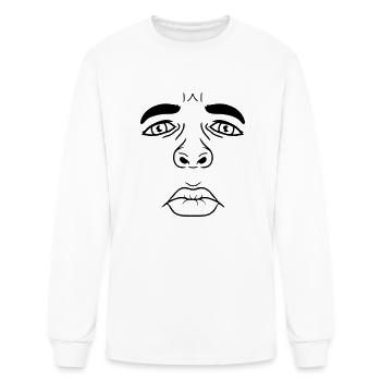 unhappy man sad face - Men's Long Sleeve T-Shirt - white - Front