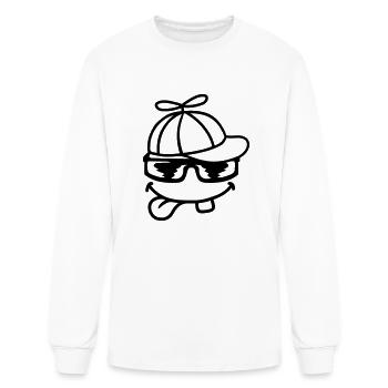 Face comic propeller cap - Men's Long Sleeve T-Shirt - white - Front