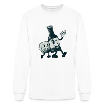 Rubber Hose Cartoon Whiskey Bourbon Fun - Men's Long Sleeve T-Shirt - white - Front