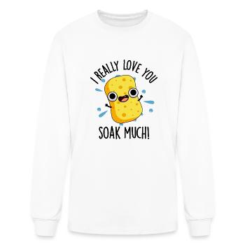 I Really Love You Soak Much Funny Sponge - Men's Long Sleeve T-Shirt - white - Front