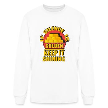 Silence Is Golden - Men's Long Sleeve T-Shirt - white - Front