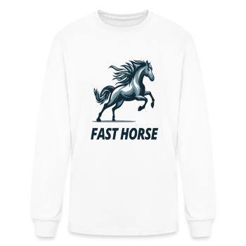 Fast Horse - Men's Long Sleeve T-Shirt - white - Front