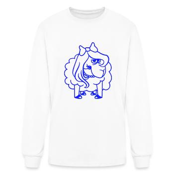 Sheep Insults Girl Woman Bad Look Pretty Mad Crazy - Men's Long Sleeve T-Shirt - white - Front