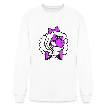 Sheep Insults Girl Woman Bad Look Pretty Mad Crazy - Men's Long Sleeve T-Shirt - white - Front