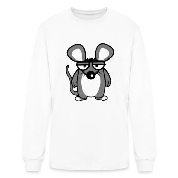 Mouse Looks Angry Frustrated Disappointed Funny - Men's Long Sleeve T-Shirt - white - Front