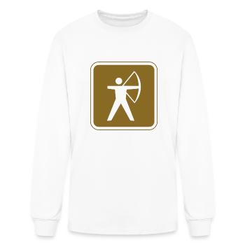 tir à l'arc flèche arc arbalète cible sports54 - T-shirt à manches longues Homme - blanc - Devant