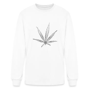 hanf cannabis kiffen marijuana hemp grass gras9 - Men's Long Sleeve T-Shirt - white - Front