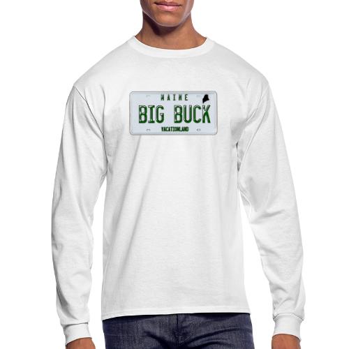 Maine LICENSE PLATE Big Buck Camo - Men's Long Sleeve T-Shirt