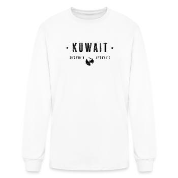 Kuwait City Coordinates Globe - Men's Long Sleeve T-Shirt - white - Front