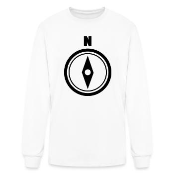 Compass, North - Men's Long Sleeve T-Shirt - white - Front