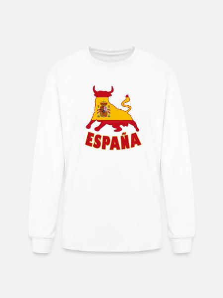 Spain / Espana Bull - Men's Long Sleeve T-Shirt - white