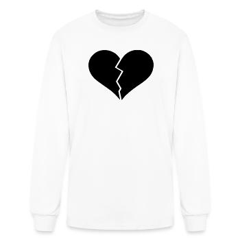 Broken heart black - Men's Long Sleeve T-Shirt - white - Front