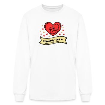 Heart Baby Bump Pregnant Statement - Men's Long Sleeve T-Shirt - white - Front