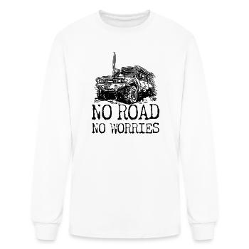NO ROAD NO WORRIES - Men's Long Sleeve T-Shirt - white - Front