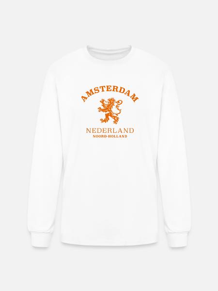 AMSTERDAM Netherlands - Men's Long Sleeve T-Shirt - white