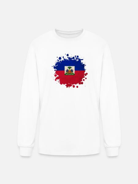 Haiti flags blob - Men's Long Sleeve T-Shirt - white