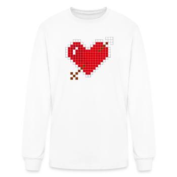 Pixel Heart Retro Bloom - Men's Long Sleeve T-Shirt - white - Front