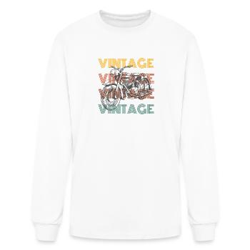 Vintage Motorcycle Overlay - Men's Long Sleeve T-Shirt - white - Front