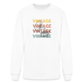 Vintage Gramophone Rainbow - Men's Long Sleeve T-Shirt - white - Front