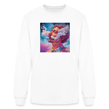 SMOKING AND CLOUD - Men's Long Sleeve T-Shirt - white - Front