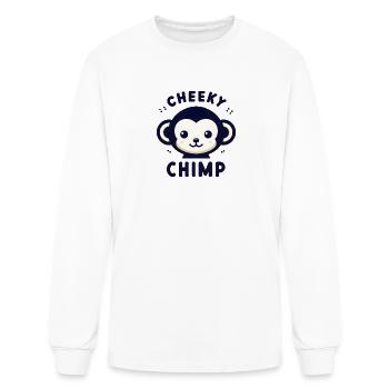 Cheeky Chimp Sleek Minimalism Monkey - Men's Long Sleeve T-Shirt - white - Front